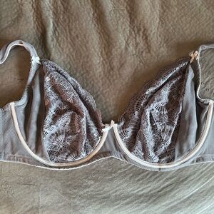Adore Me 42G Elegant Lace Underwire Bra - Gray